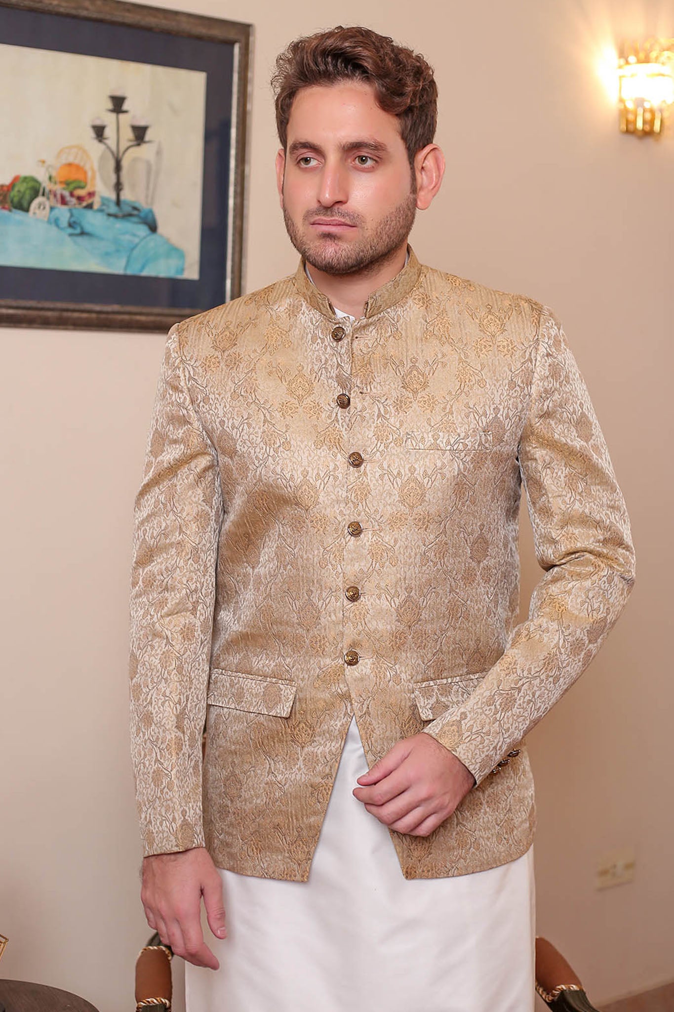 Real Image Mens Prince Coat Collection'2025-OPC - 005 Gold