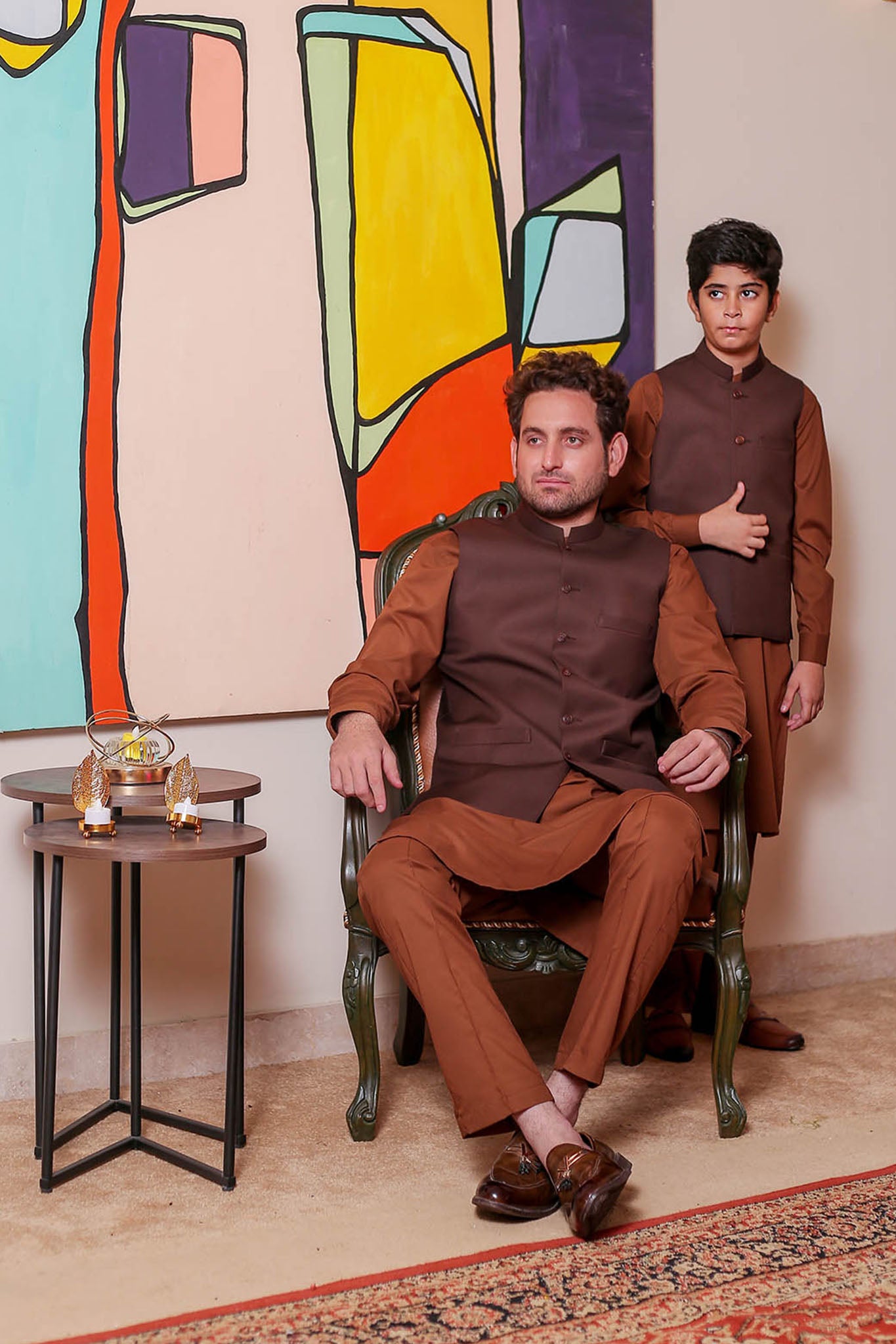 Real Image Mens Waist Coat Collection'2025-OW - 034 Brown