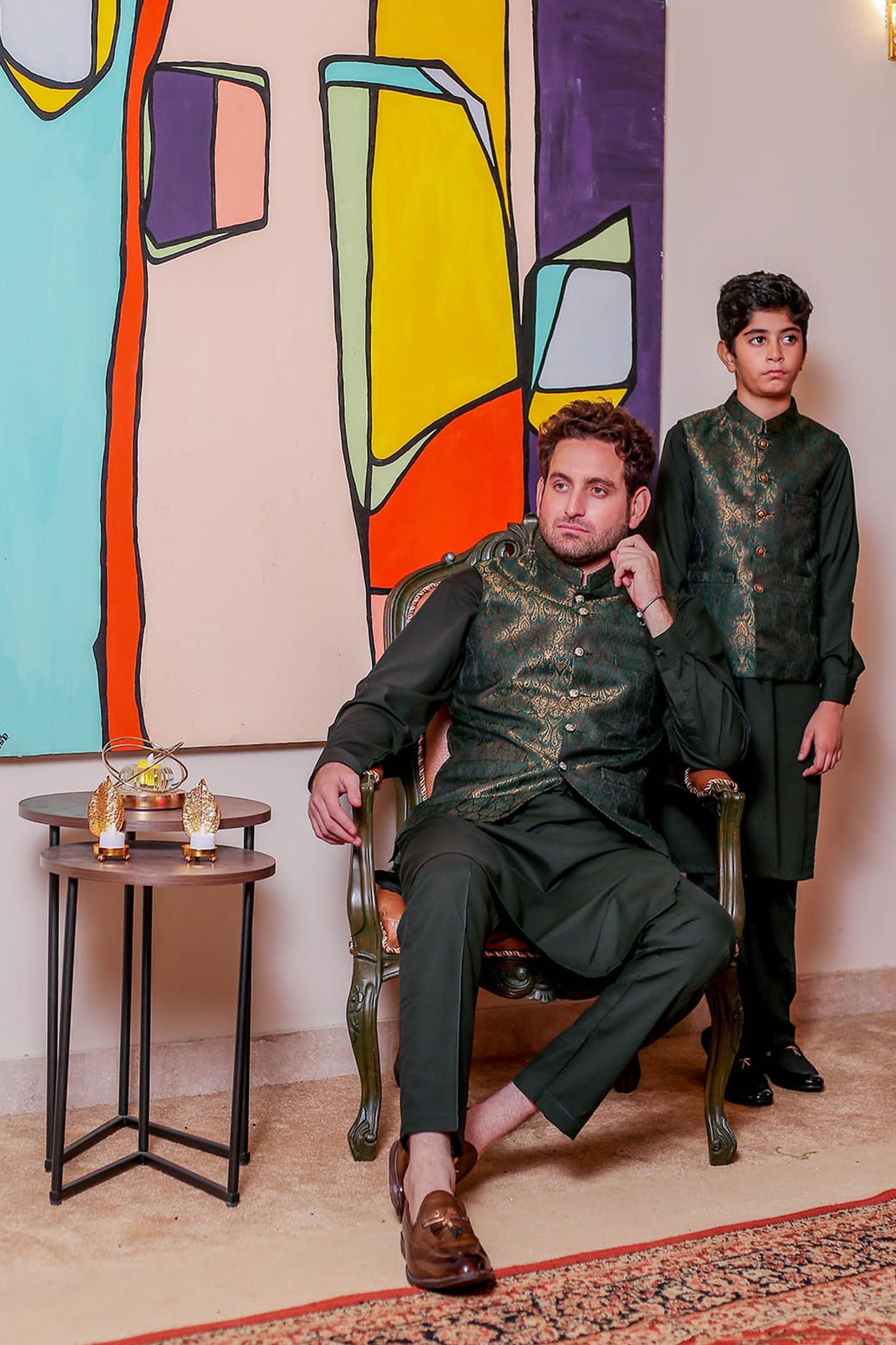 Real Image Mens Waist Coat Collection'2025-OW - 048 Dark Green