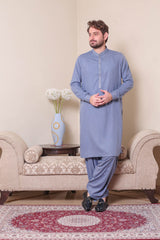 Real Image Mens Kurta Shalwar Winter Collection'2025-D-522 Blue