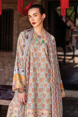 Taneez by Roheenaz Unstitched 3 Piece Block Printed Lawn Collection'2024-RNB-09-B-Laleh