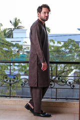 Real Image Mens Kurta Shalwar Winter Collection'2025-D-513 Dark Maroon