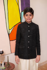 Real Image Kids Waist Coat Collection'2025-OKPC-015 Smart Fit Black