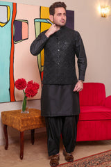 Real Image Mens Waist Coat Collection'2025-OW - 044 Black