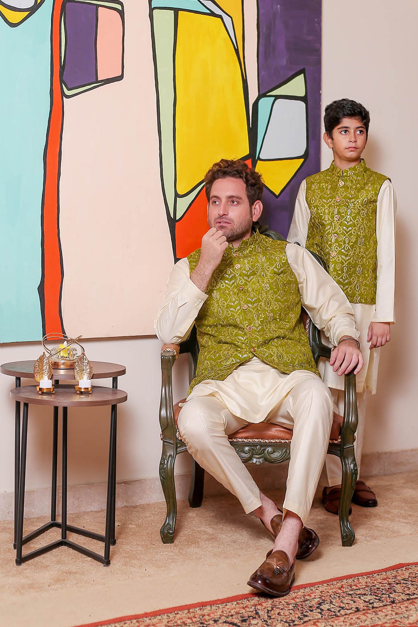 Real Image Mens Waist Coat Collection'2025-OW - 050 Green