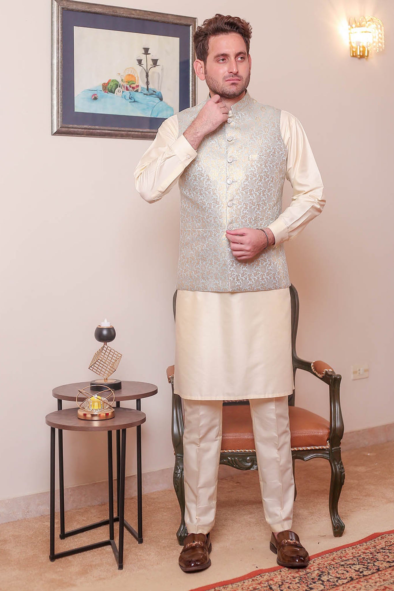 Real Image Mens Waist Coat Collection'2025-OW - 041 Ice Blue