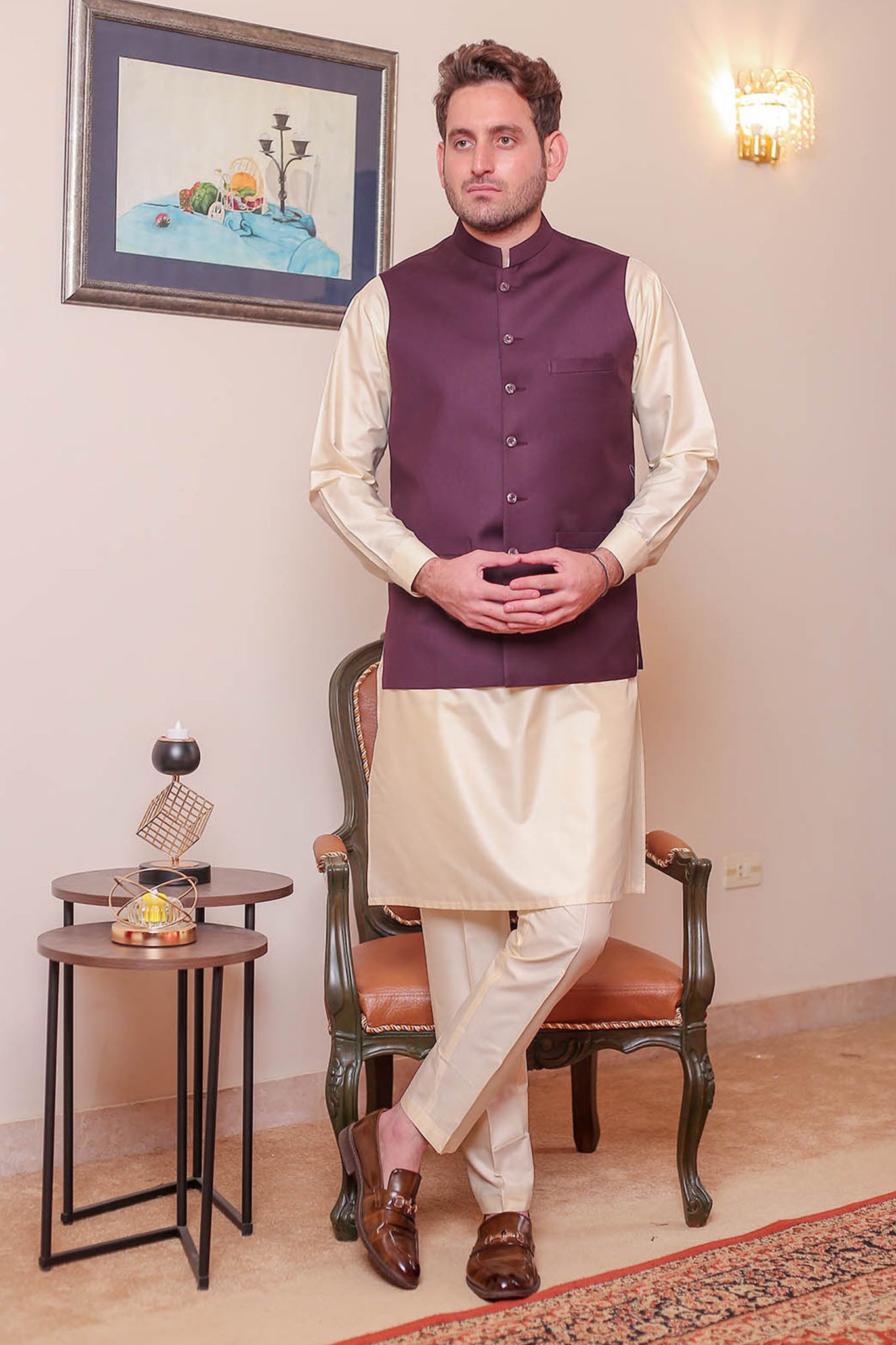 Real Image Mens Waist Coat Collection'2025-OW - 038 Magenta