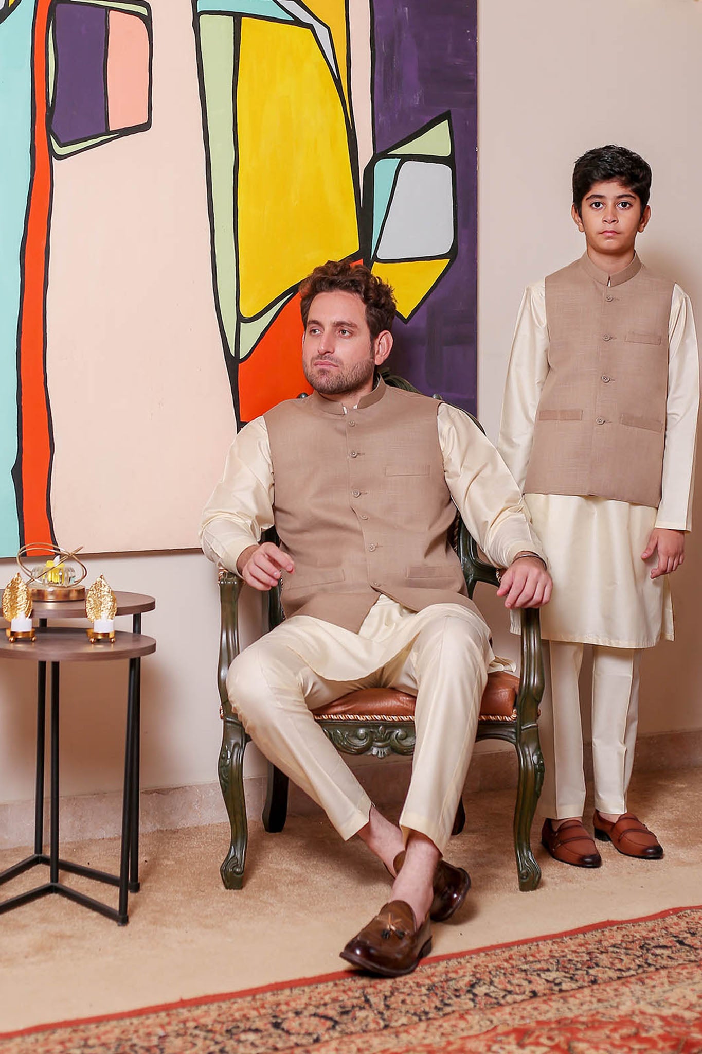 Real Image Mens Waist Coat Collection'2025-OW - 036 Beige