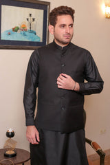 Real Image Mens Waist Coat Collection'2025-OW - 037 Black
