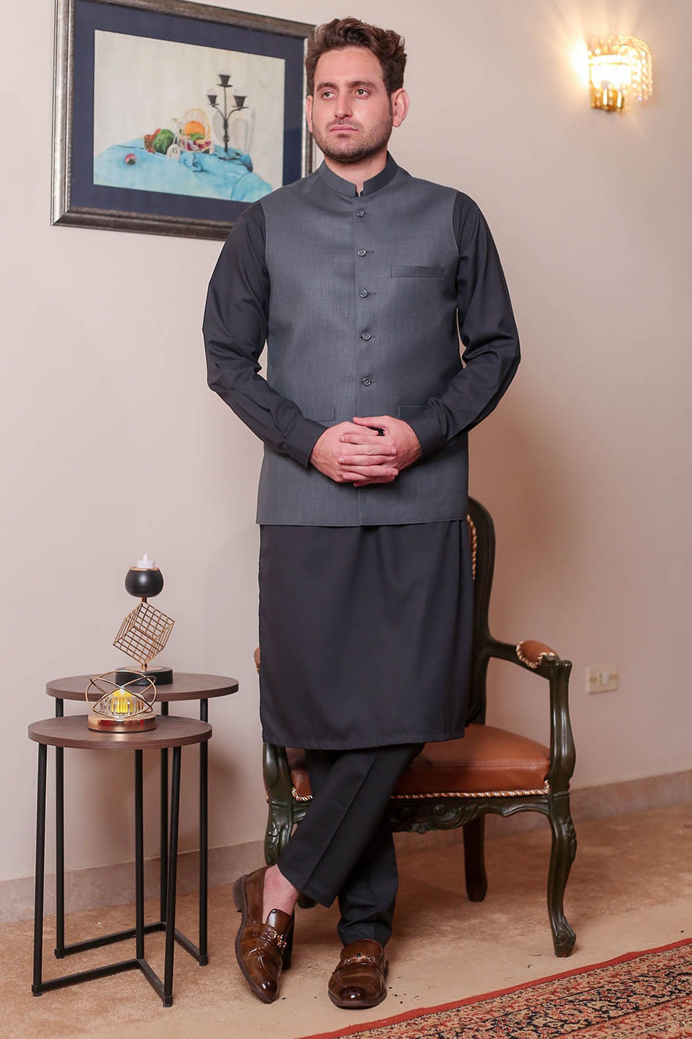 Real Image Mens Waist Coat Collection'2025-OW - 028 Grey