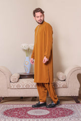 Real Image Mens Kurta Shalwar Winter Collection'2025-D-479 Mustard