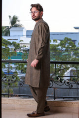 Real Image Mens Kurta Shalwar Winter Collection'2025-D-513 Brown