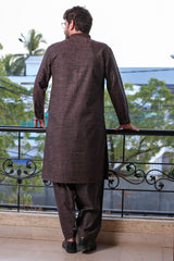 Real Image Mens Kurta Shalwar Winter Collection'2025-D-513 Dark Maroon