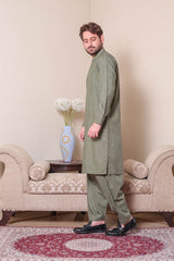 Real Image Mens Kurta Shalwar Winter Collection'2025-D-514 Green