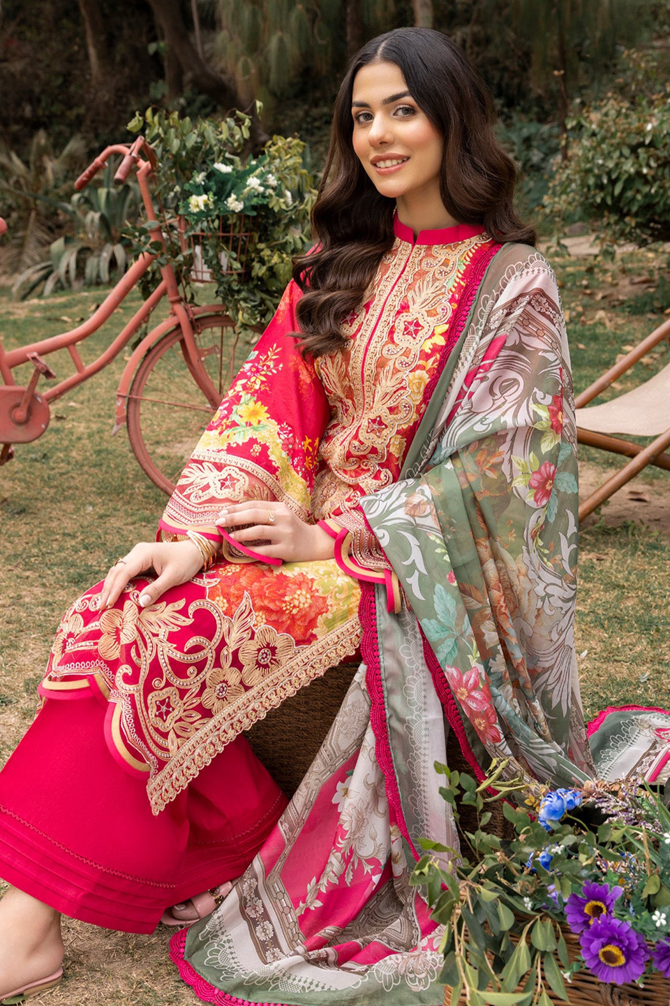 Adan's Print By Nafia Atta Unstitched 3 Piece Digital Printed Lawn Collection'2024-D-09