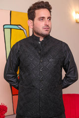 Real Image Mens Waist Coat Collection'2025-OW - 044 Black