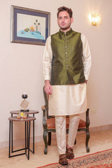 Real Image Mens Waist Coat Collection'2025-OW - 040 Green