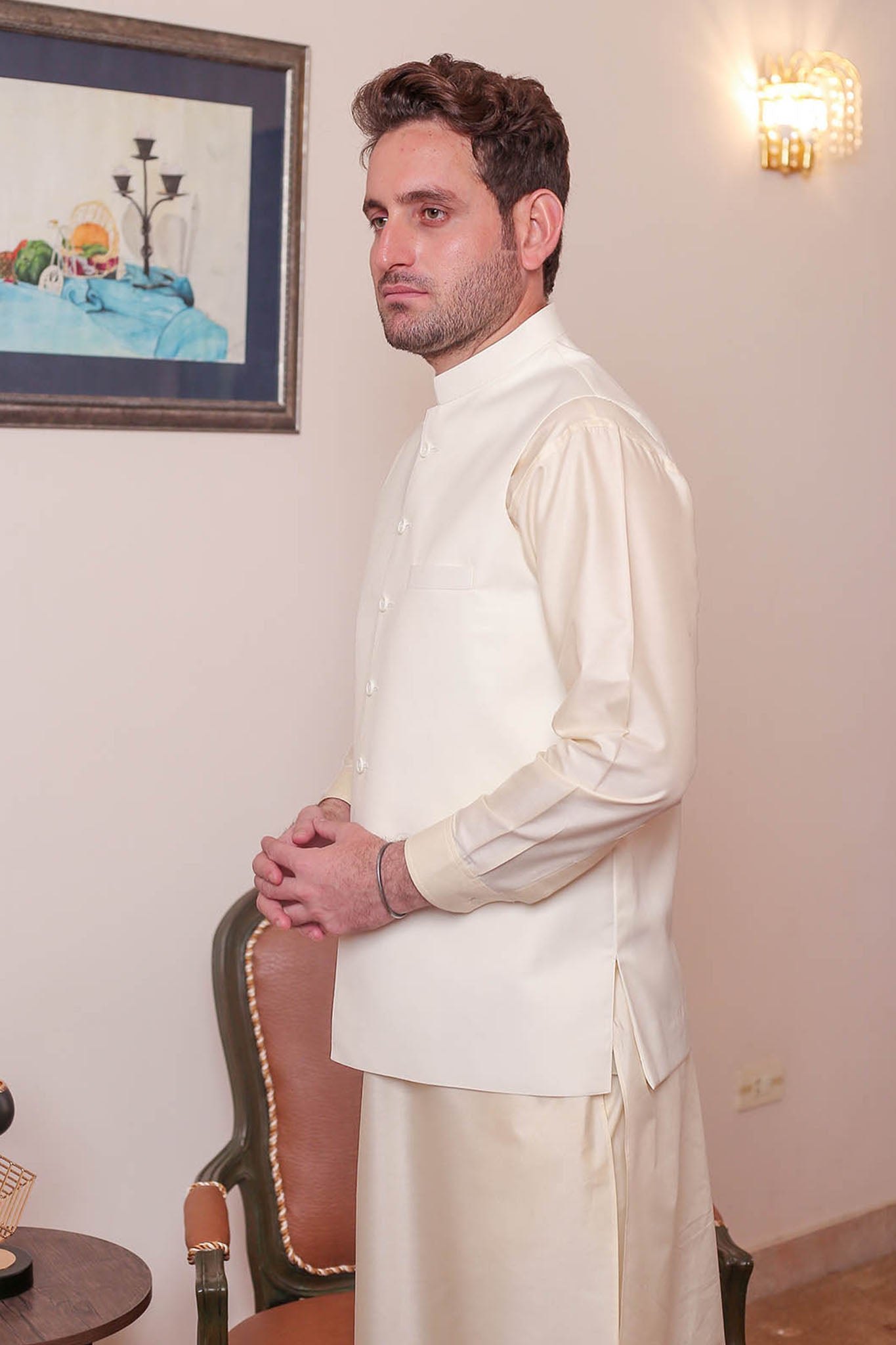 Real Image Mens Waist Coat Collection'2025-OW - 027 Cream