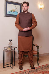 Real Image Mens Waist Coat Collection'2025-OW - 034 Brown
