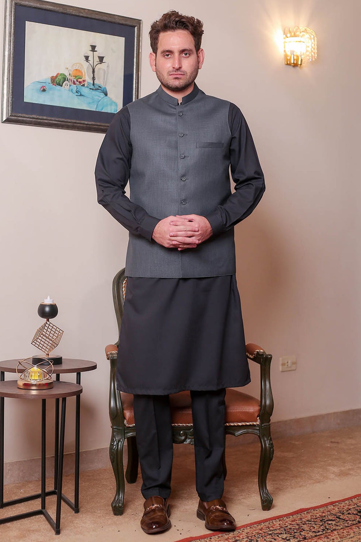 Real Image Mens Waist Coat Collection'2025-OW - 028 Grey