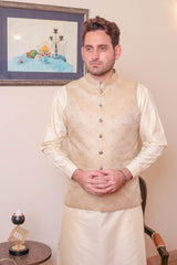 Real Image Mens Waist Coat Collection'2025-WP - 161 Gold