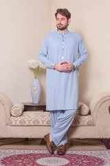 Real Image Mens Kurta Shalwar Winter Collection'2025-D-523 Blue