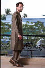 Real Image Mens Kurta Shalwar Winter Collection'2025-D-513 Brown