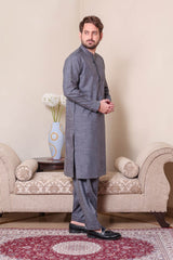 Real Image Mens Kurta Shalwar Winter Collection'2025-D-514 Grey