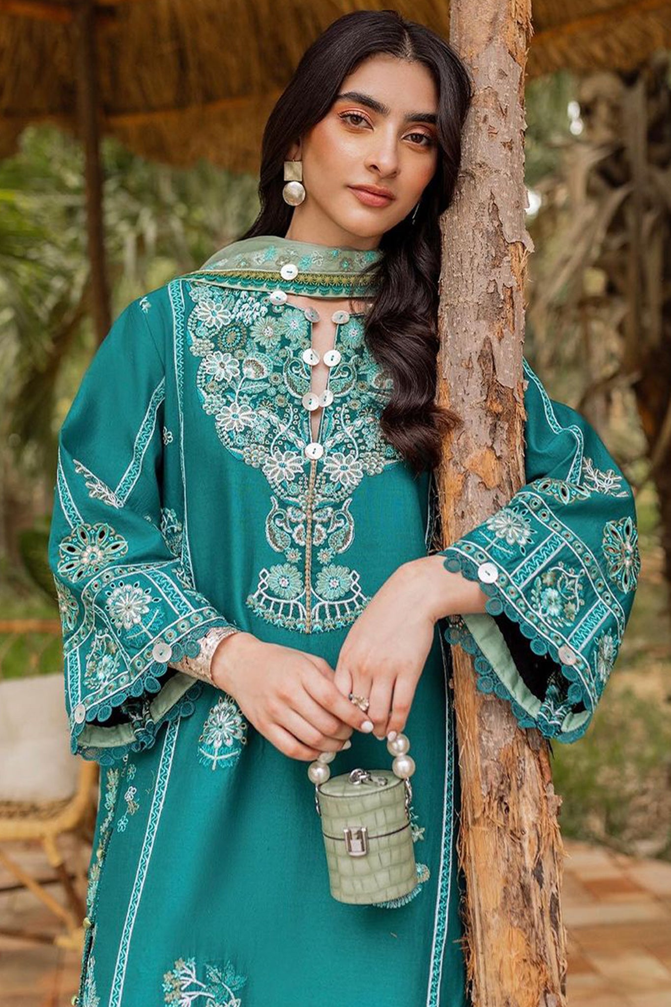 Siraa Lawn By Sadaf Fawad Khan Unstitched 3 Piece Emb Lawn Vol-02 Collection'2024-13-Faizah-A