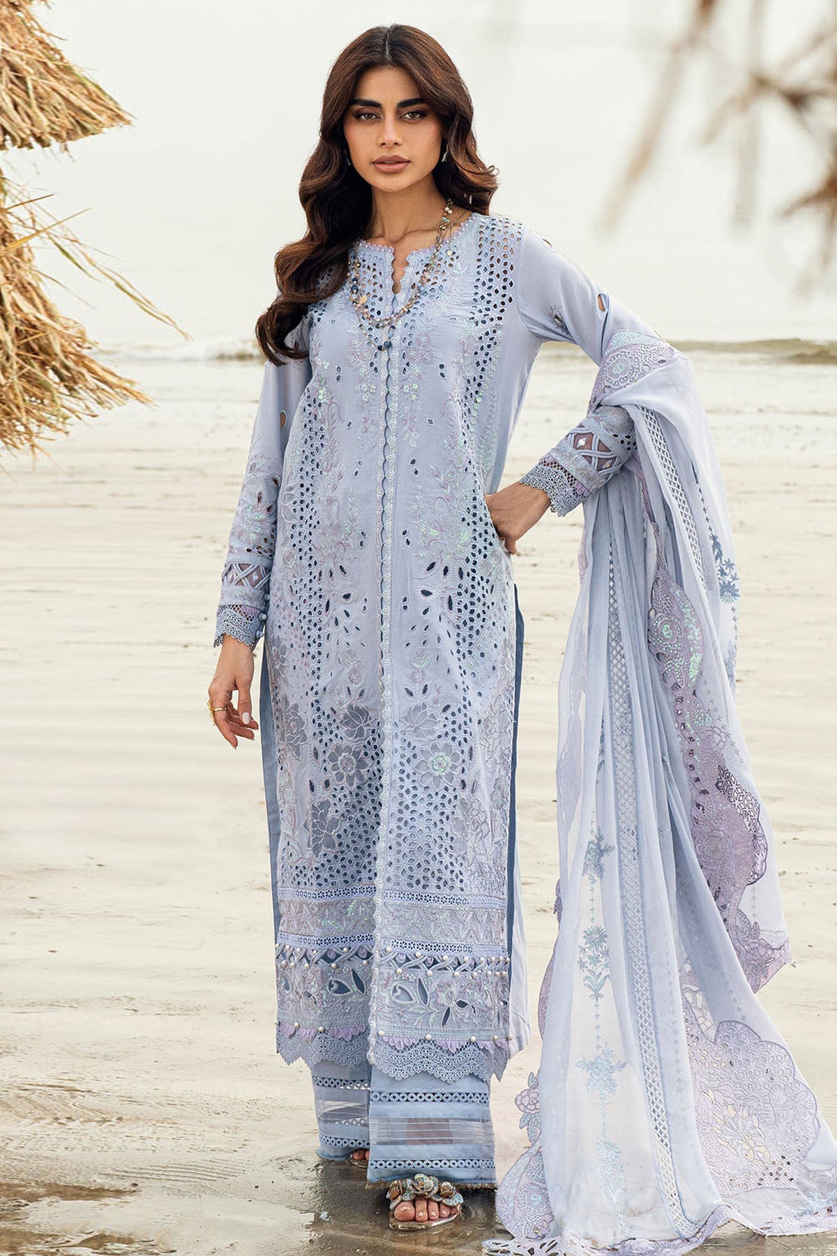 Khuwab By Nureh Unstitched 3 Piece Emb Swiss Voil Lawn Collection-NE-150