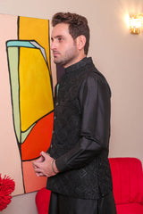Real Image Mens Waist Coat Collection'2025-OW - 044 Black