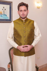 Real Image Mens Waist Coat Collection'2025-WP - 158 Olive