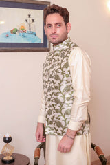 Real Image Mens Waist Coat Collection'2025-OW - 047 Green