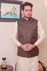 Real Image Mens Waist Coat Collection'2025-OW - 035 Brown
