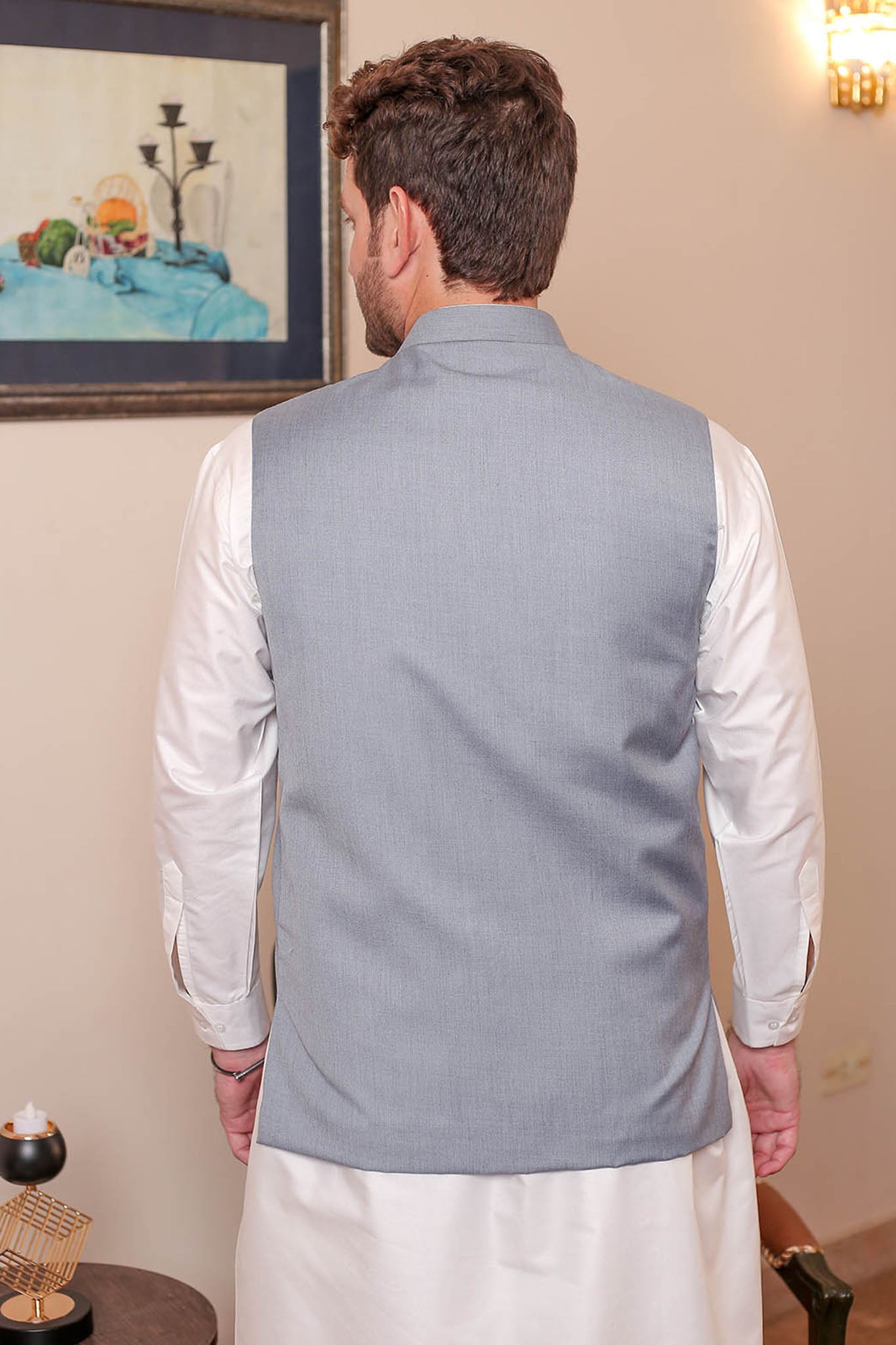 Real Image Mens Waist Coat Collection'2025-OW - 039 Ash Grey