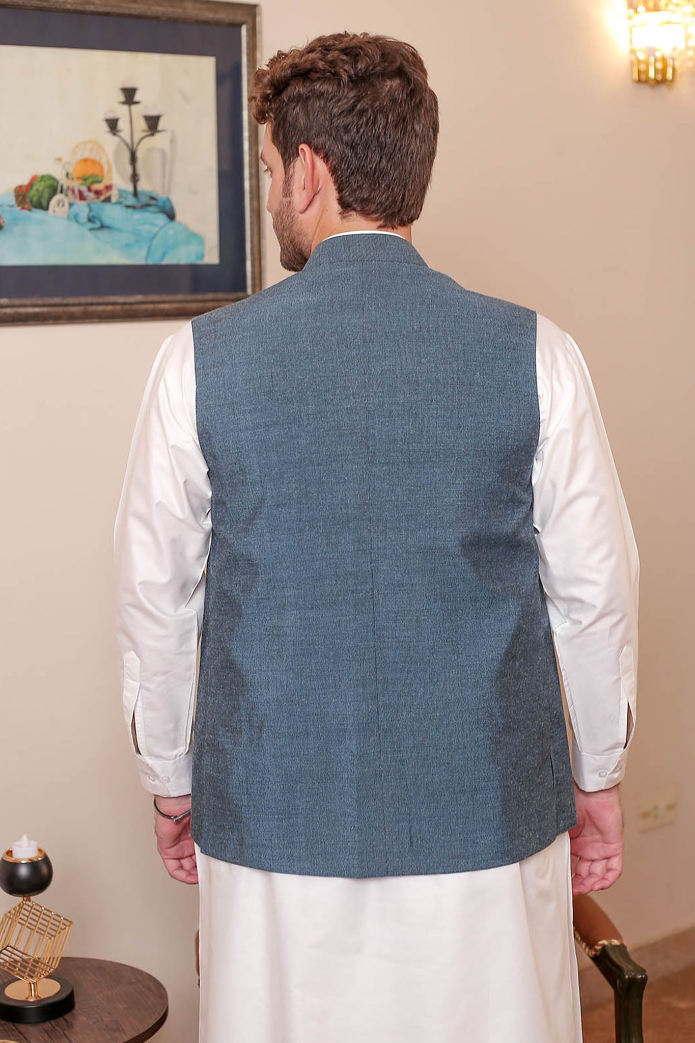 Real Image Mens Waist Coat Collection'2025-WP - 110 Blue