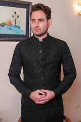Real Image Mens Waist Coat Collection'2025-OW - 124 Black