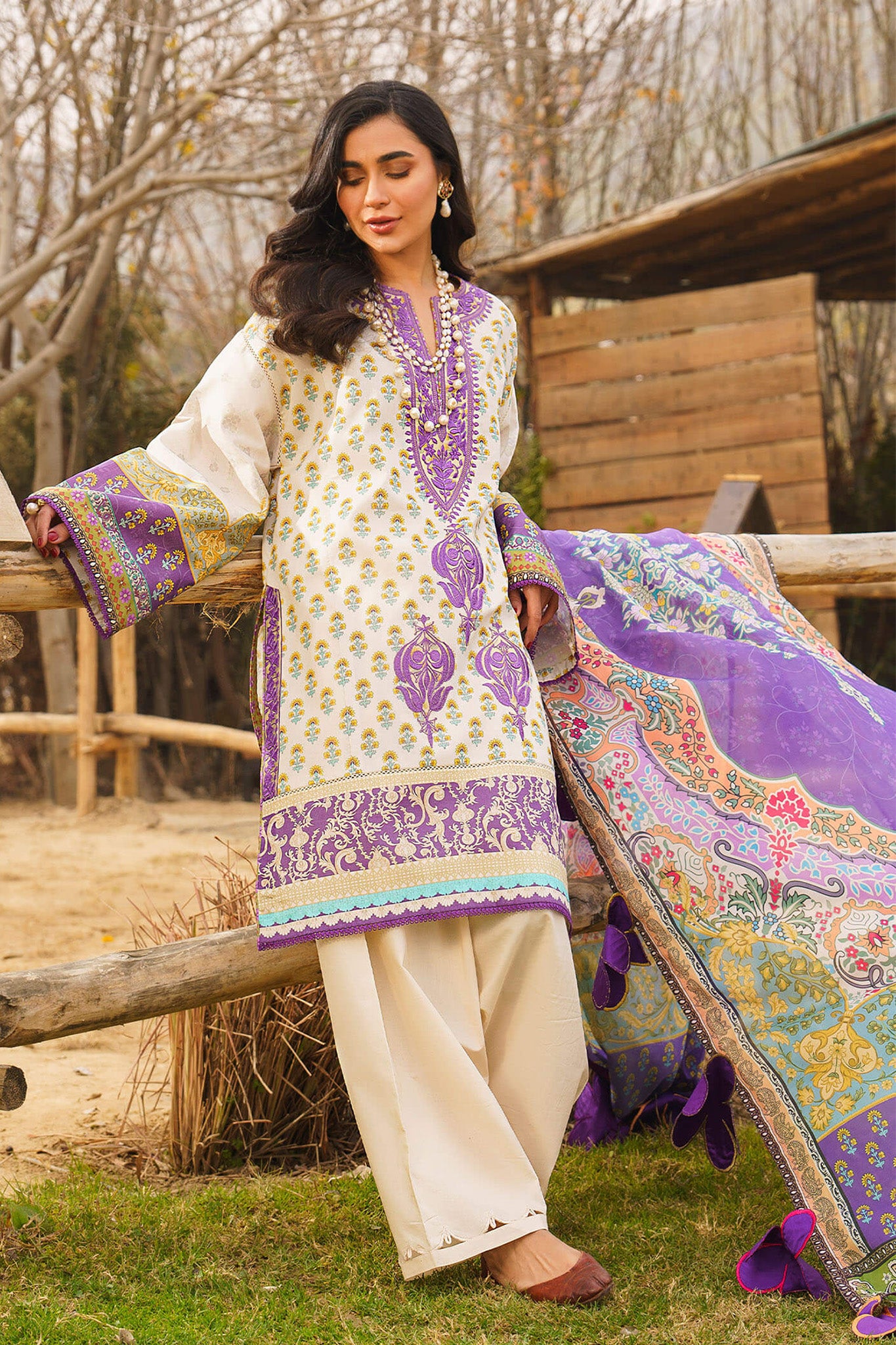 Meraki by Asifa N Nabeel Unstitched 3 Piece Lawn Collection'2024-Alyssa