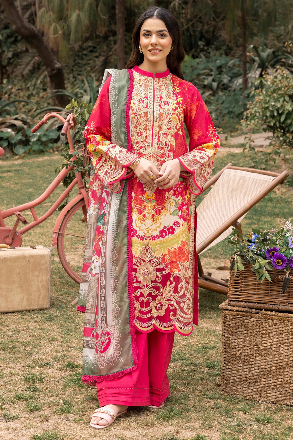 Adan's Print By Nafia Atta Unstitched 3 Piece Digital Printed Lawn Collection'2024-D-09