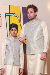 Real Image Kids Waist Coat Collection'2025-OKW-041 Smart Fit Ice Blue