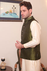 Real Image Mens Waist Coat Collection'2025-OW - 040 Green