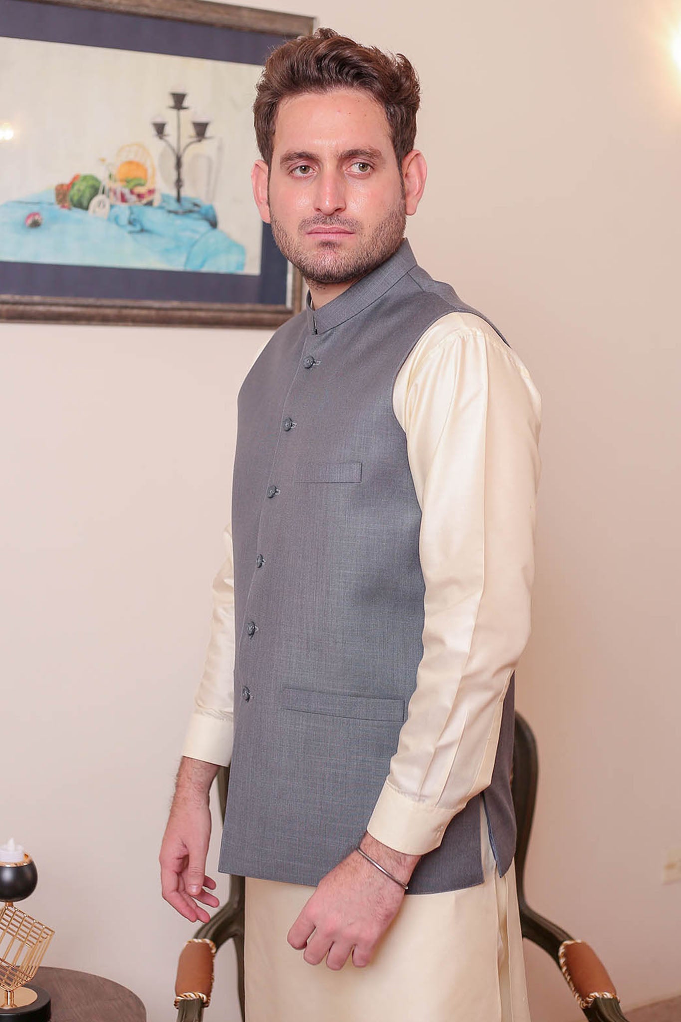 Real Image Mens Waist Coat Collection'2025-OW - 030 Lht Grey