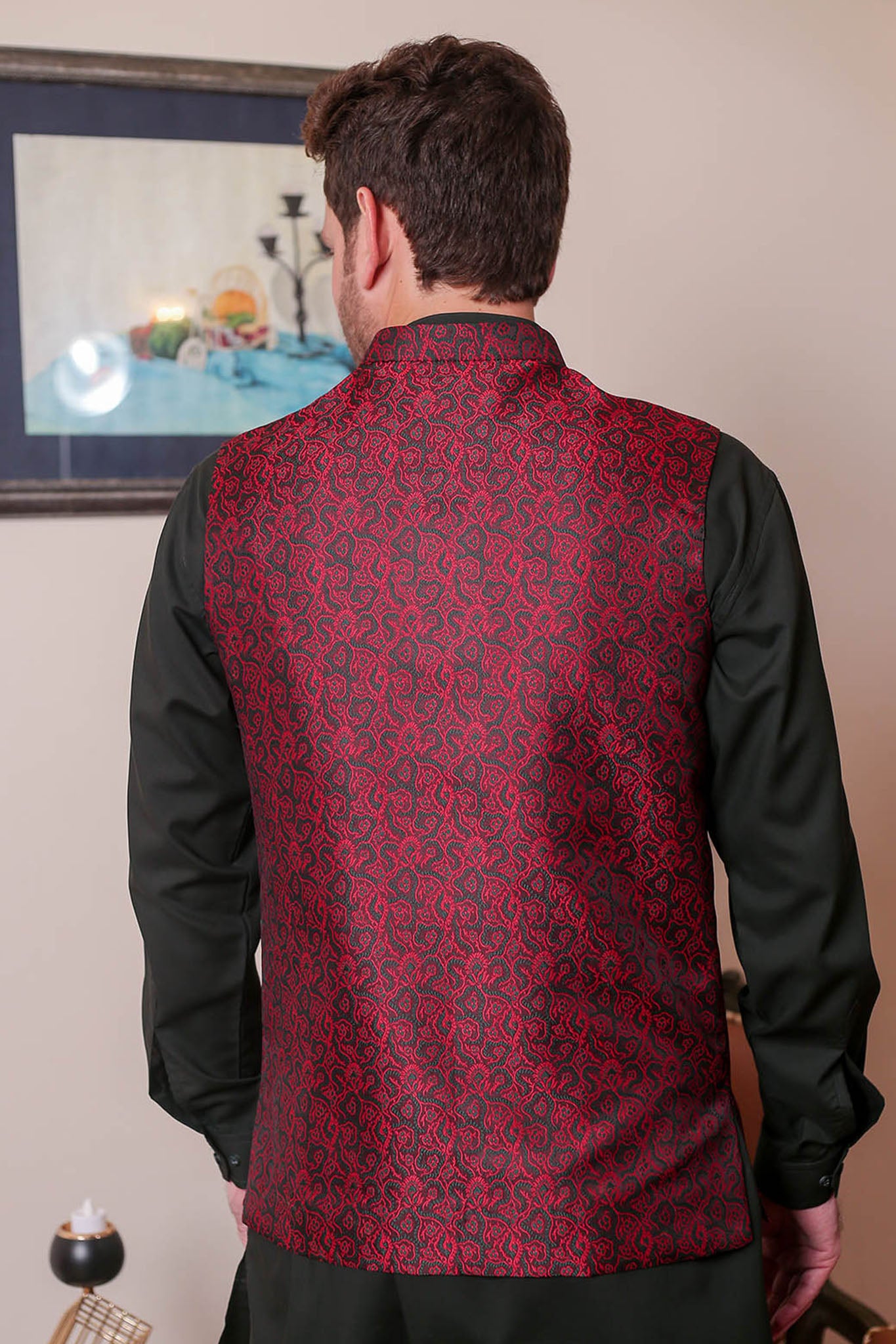 Real Image Mens Waist Coat Collection'2025-OW - 043 Maroon