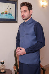 Real Image Mens Waist Coat Collection'2025-OW - 033 Blue