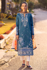 Zaha Unstitched 3 Piece Printed & Emb Lawn Collection'2024-ZL-05-B-Eira