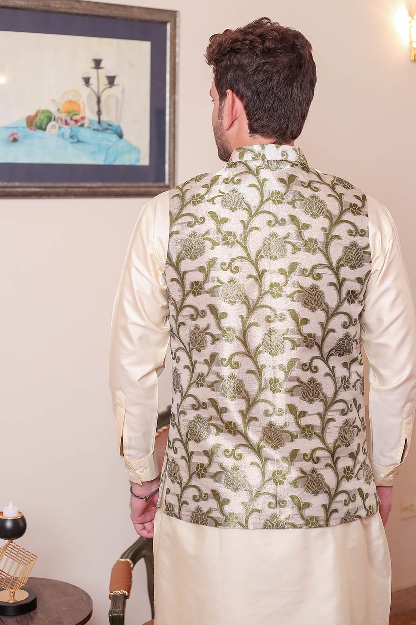 Real Image Mens Waist Coat Collection'2025-OW - 047 Green