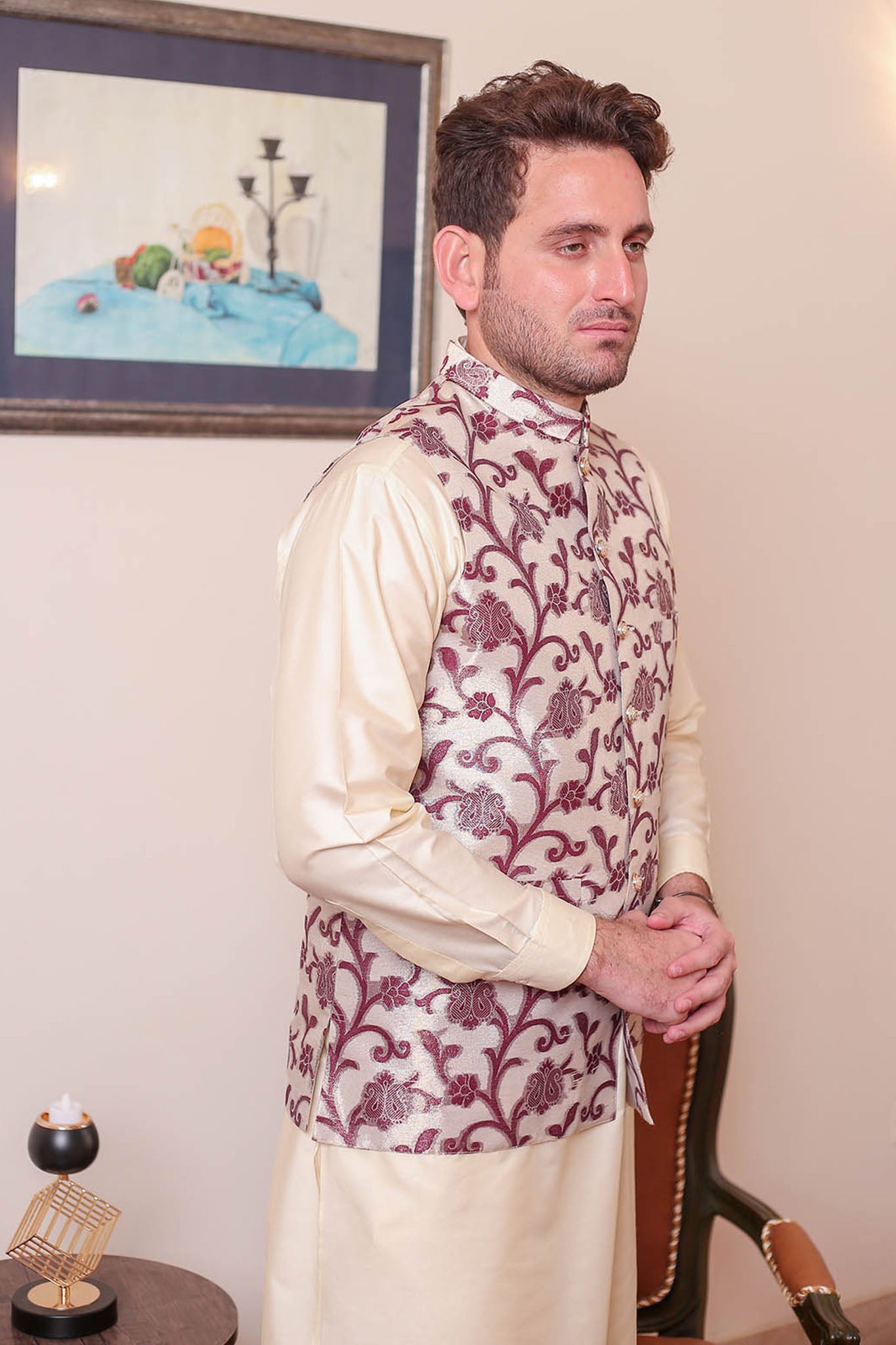 Real Image Mens Waist Coat Collection'2025-OW - 045 Cream