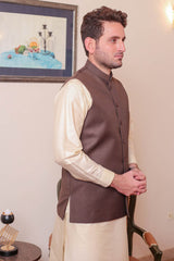 Real Image Mens Waist Coat Collection'2025-OW - 035 Brown
