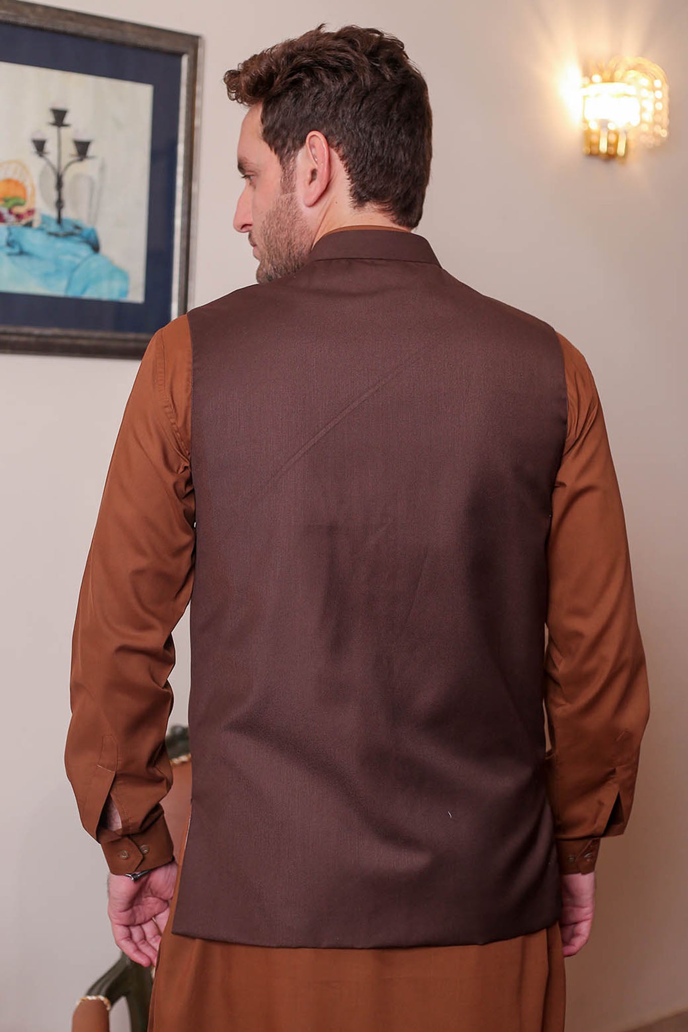 Real Image Mens Waist Coat Collection'2025-OW - 034 Brown