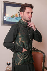 Real Image Mens Waist Coat Collection'2025-OW - 048 Dark Green
